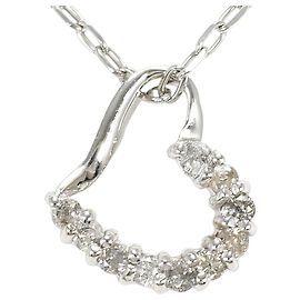 Autre Marque Elegant White Gold Necklace with Diamond Pendant Golden