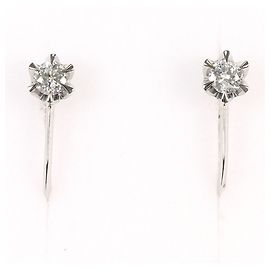 Autre Marque PT850 Platinum Clip Earrings with Diamonds Other