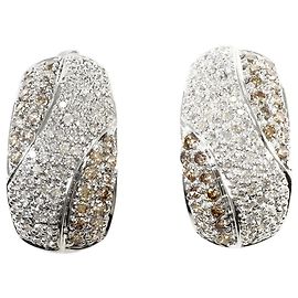 Autre Marque Creolen aus Weißgold mit Diamanten Golden