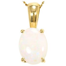 Autre Marque 18K Yellow Gold Necklace with Opal Golden