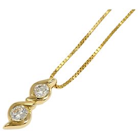 Autre Marque 18K Gelbgold-Halskette mit Diamant Golden