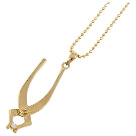 Autre Marque Colar de ouro amarelo 18K com diamante Dourado
