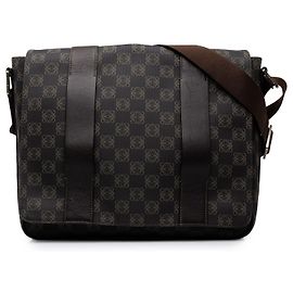 Bolsa Messenger com aba LOEWE em tela revestida marrom Anagram Marrom Castanho escuro