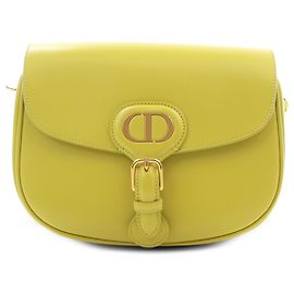 Bolsa Tiracolo Bobby Dior Medium em pele de vitelo amarela Outro Amarelo