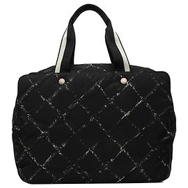 Borsa Chanel Black Old Travel Line Nylon Nero