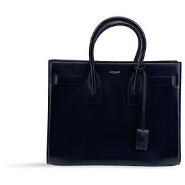 Autre Marque Saint Laurent Sac de Jour Leather Small Blu navy