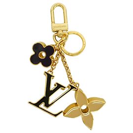 Portachiavi Louis Vuitton Fleur de Monogram Multicolore D'oro