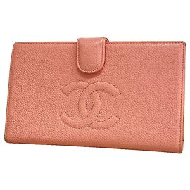 Portefeuille long Chanel rose Rose