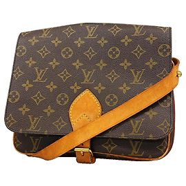 Borsa a tracolla Louis Vuitton Monogram Cartouchiere GM Marrone