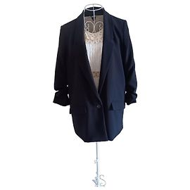 Mango Blazer negro de poliéster Negro