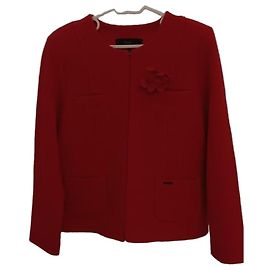 Autre Marque chaqueta corta de lana roja Roja