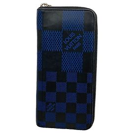 Portafoglio Zippy Louis Vuitton Damier Infini Nero Blu