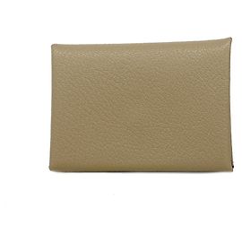 Hermès Hermes Calvi Duo Coin Case Taupe