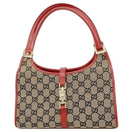 Bolso Gucci GG Canvas Jackie Roja Beige