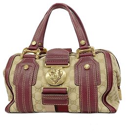 Borsa Gucci GG Canvas Hysteria Beige Bordò