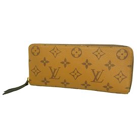 Louis Vuitton Monogram Reverse Portefeuille Clemence Long Wallet Marrom