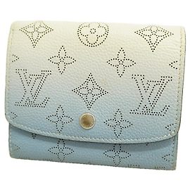 Louis Vuitton Mahina Portefeuille Iris Compact Wallet Blanco Azul