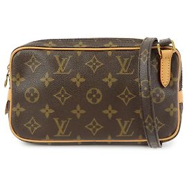 Louis Vuitton Pochette Marly Bandouliere Monogram Canvas Medium Marrone