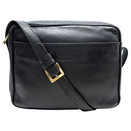 BOLSA DE MÃO LOEWE ANAGRAM EM COURO PRETO COM ALÇA TIRACOLO Preto