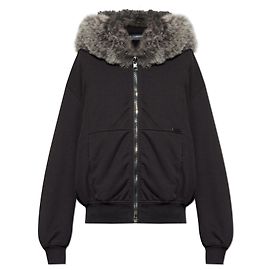 Dolce & Gabbana Sweatshirt com acabamento em pele Preto