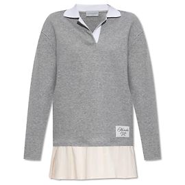 Vestido Moncler de algodón gris con cuello Gris