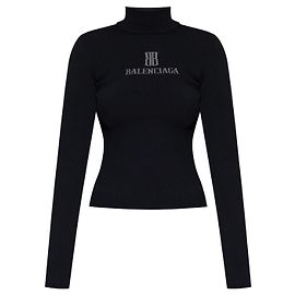 Gola alta Balenciaga com logótipo preto Preto