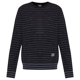 Loewe Wollpullover mit Streifenmuster Blau Marineblau