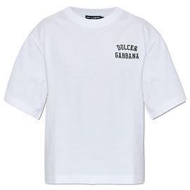 Camiseta blanca con logotipo Dolce & Gabbana de algodón Blanco
