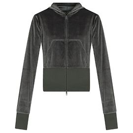 Balenciaga Samt Kapuzenpullover grün Grün