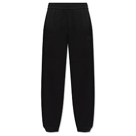 Pantaloni Moncler neri con logo in cotone Nero