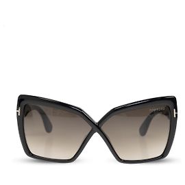 Lunettes de soleil Tom Ford forme papillon noir en acétate Noir