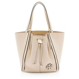 Tory Burch Tote Oversized McGraw Dragonfly em couro Branco