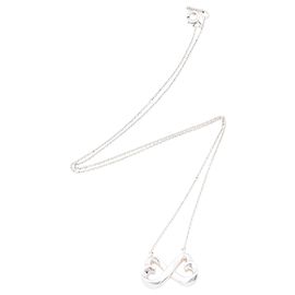 Collar Double Loving Heart en Plata Esterlina Tiffany & Co. Plata Metálico