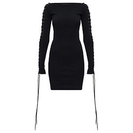 Vestido Balenciaga Acanalado Ajustado Negro Negro