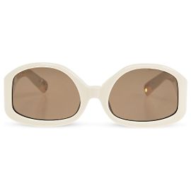 Jacquemus Sunglasses Cream Acetate Brown Lenses White Cream