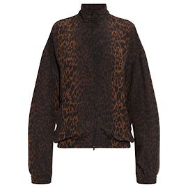Balenciaga Leopard Print Silk Blouse Brown Brown