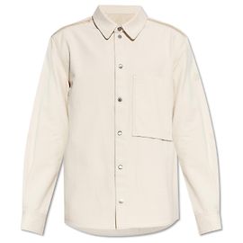 Camisa Moncler de algodão cor creme com bolso Branco Cru