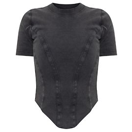 Balenciaga Top con dobladillo asimétrico Gris