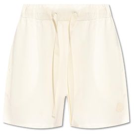 Moncler Logo Shorts weiß creme Weiß Roh