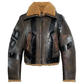 Balenciaga Abrigo de shearling con efecto vintage Castaño