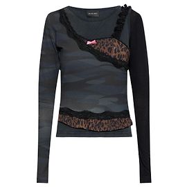 Balenciaga Top de materiales combinados Gris