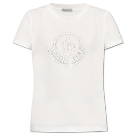 T-shirt Moncler com logótipo branca de algodão Branco