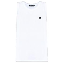 T-shirt sans manches Dolce & Gabbana en coton blanc Blanc