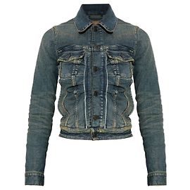 Giacca di jeans Balenciaga blu slim fit cropped Blu