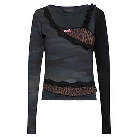 Balenciaga Top de materiais combinados Cinza