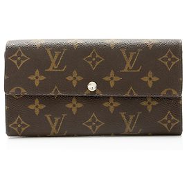 Louis Vuitton Vintage Monogram Canvas Sarah Wallet Brown