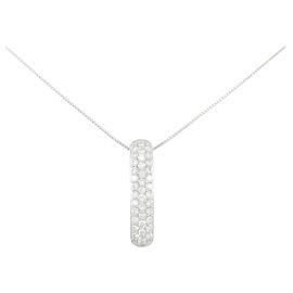 Autre Marque Diamantenhalskette Pt900 Pt850 Silber