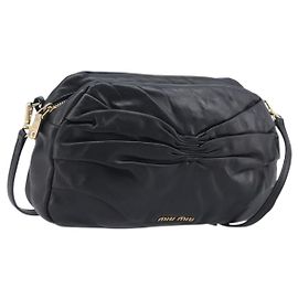 Miu Miu Shoulder Bag Leather Black Gold Tone Altro