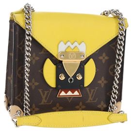 LOUIS VUITTON Monogram Chain Pochette Mask PM Bag Yellow M50127 LV Otro