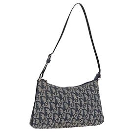Christian Dior Trotter Canvas Accessory Pouch Navy Silver Outro